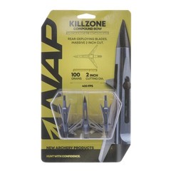 Killzone Mechanical Broadhead 100 Grain 2″ Cutting Diameter 2 Blade 3 Pack New