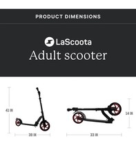 LaScoota Kick Scooter for Kids Ages 6+, Teens & Adults, Large 8″ Sturdy Ureth…