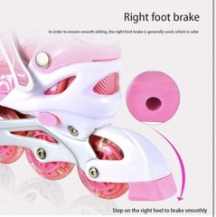 2 In 1 Roller Inline Skates Adjustable Outdoor Pink Size Medium 6-12 Years Old