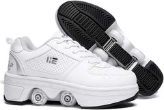 Four-Wheel 2-in-1 Roller Skate Shoes Unisex Skates Detachable Kids Sneakers w…