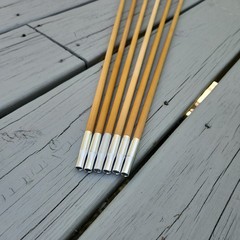 (6) Cedar Arrows – TopHat Outserts 8in Tail Taper – 5″ Turkey Fletch – 45-55#