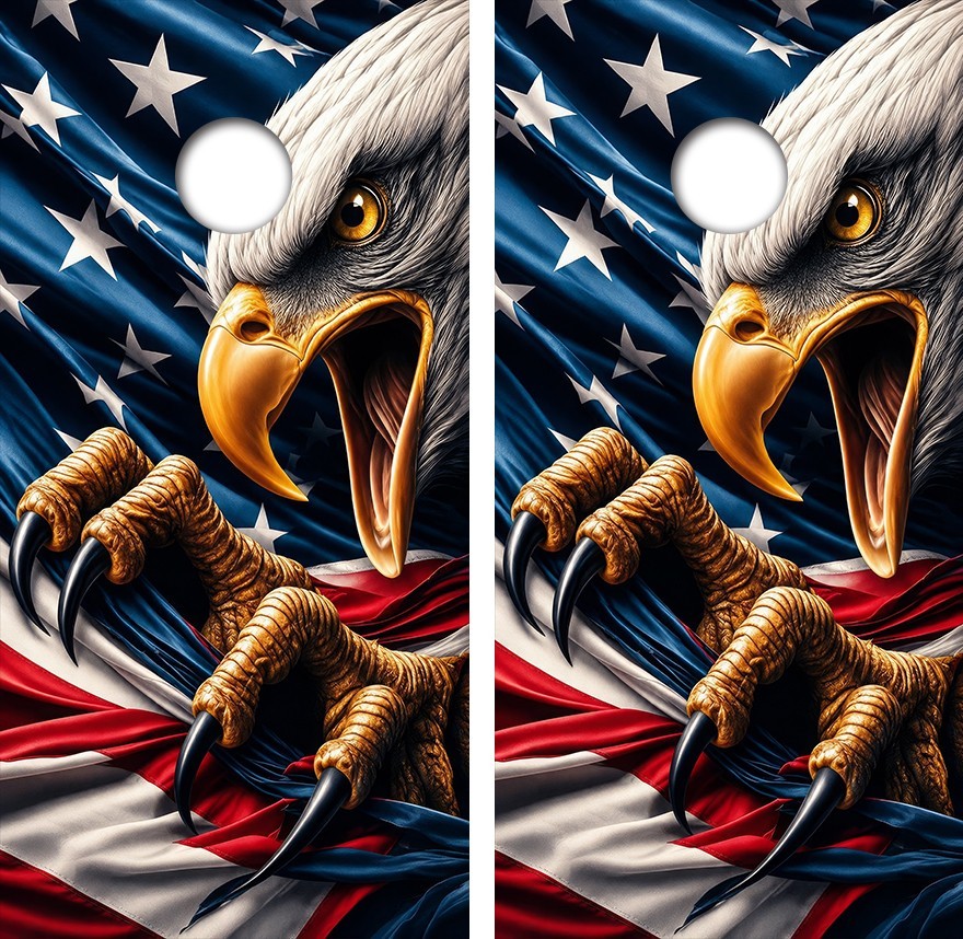 Patriotic Eagle Cornhole Board Wrap LAMINATED Decal Vinyl Sticker #5048