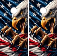 Patriotic Eagle Cornhole Board Wrap LAMINATED Decal Vinyl Sticker #5048