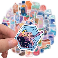 50pcs Waterproof Vinyl Cute Drink Sticker Pack For Water Bottle,Laptop,Scrapbook