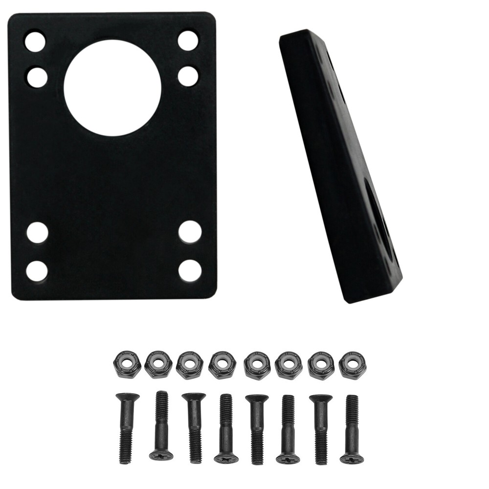 Longboard Angled Wedge Rubber Riser Pads 5/16-9/16 (8mm-14mm) with 1.5″ Hardware