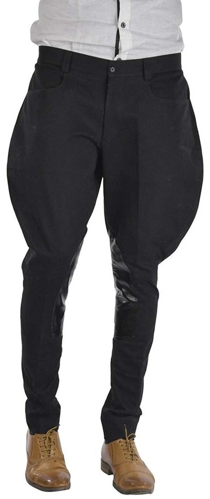 Mens Black Jodhpur Horse Riding Baggy Breeches Hunting Trouser Polo Sports Pants