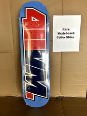RARE 411VM Red/Blue logo skateboard Deck