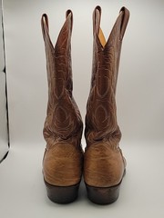 Nocona Brown Leather Western Men’s Boots Classic Patina USA Made 8.5 D Vintage