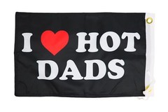 I Heart Hot Dads Flag 12×18 Inches – Perfect for UTV ATV SxS Boats Whips