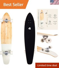 Zed Pintail Cruiser Longboard – 44in Bamboo & Maple, ABEC-7 Bearings, 70mm Wh…