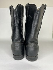 Justin black leather cowboy boots pointed toe J40594 Men Sz 8.5D Made In USA