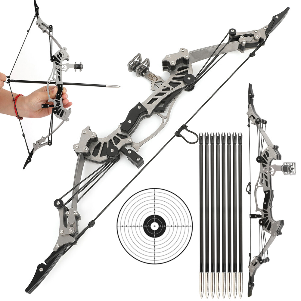 16″ Mini Compound Bow 16lbs Arrows Set Hunting Shooting Target Archery Game Toy