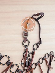 Western Leather Tack Set For Horse | German Silver Ring Tack Set With Fringe