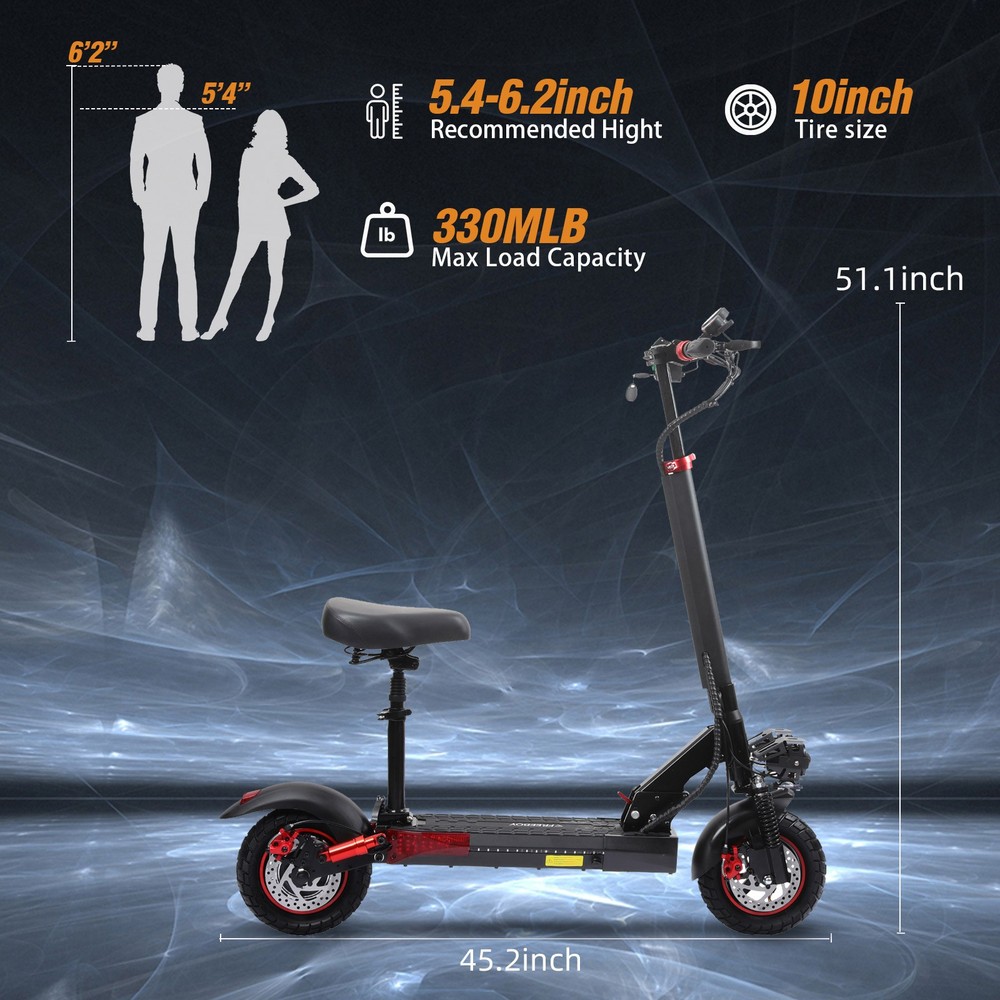 5600W 60V 27AH Foldable Scooter Adult Dual Motor 11in Off-Road Tire USA