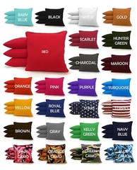Set of 8 Cornhole Bags Regulation Size – 25 Colors -High Quality – Corn Filled