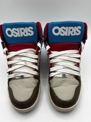 Osiris NYC 83 CLK High Top Sneakers Blue Cream Red Mens Size 9.5 Very Clean Rare