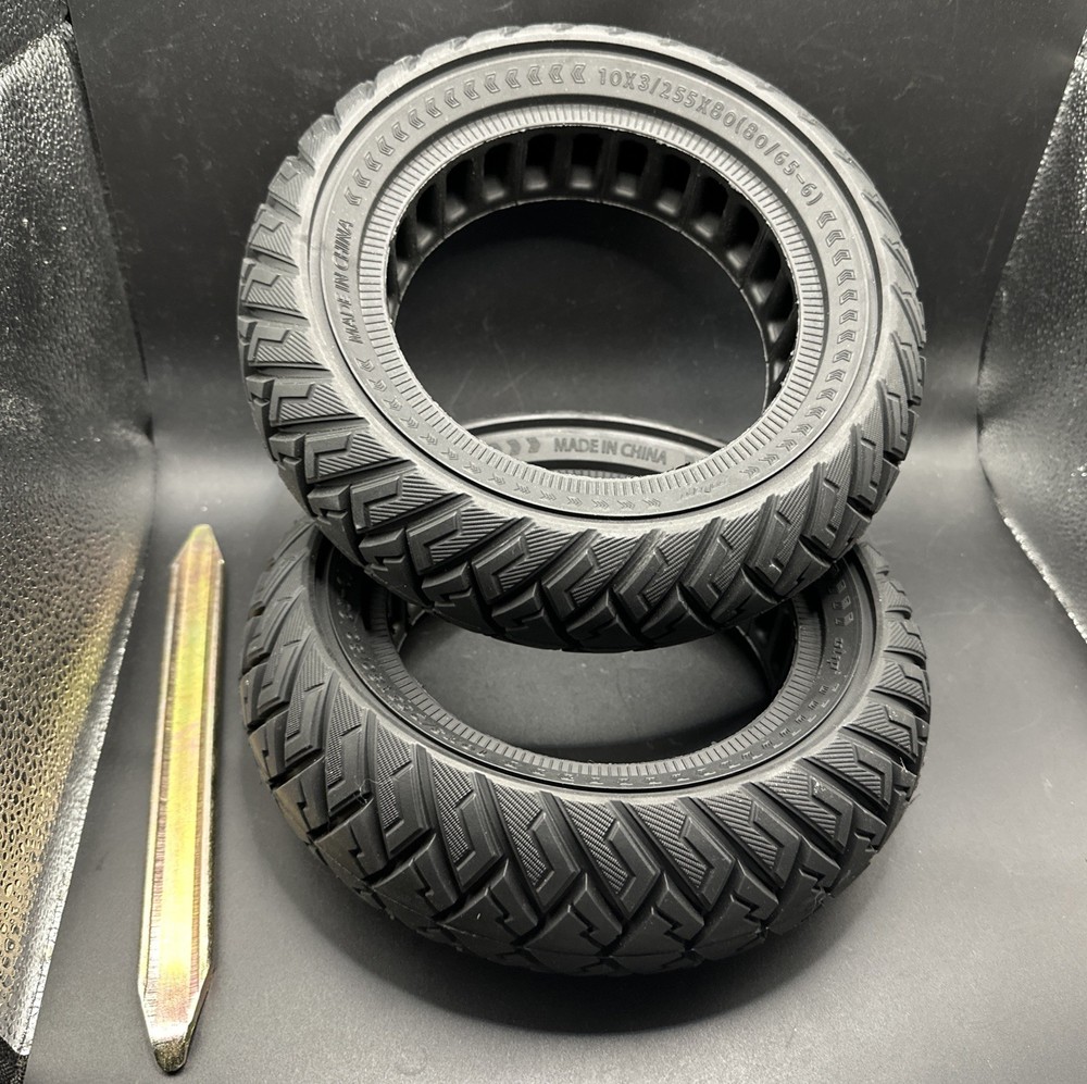 2 PCS 10×3.0 255×80 (80/65-6) Solid Tire,10 Inches Electric Scooter Wheels 10…