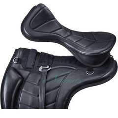 100% Geniune Leather All Purpose Treeless leather black saddle Freemax saddle