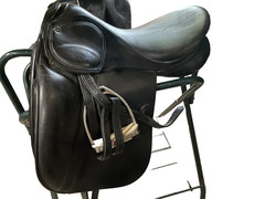 Black 17 in Used Stubben Scandica DL Dressage Saddle set & Bundle