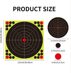 12×12 Inch Splatter Reactive Targets in Fluorescent Yellow, 12X12″, Yellow