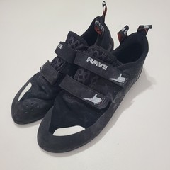 Climb X Rave Strap Climbing Shoes – Size US 11.5 / UK 10.5 – Black/Black
