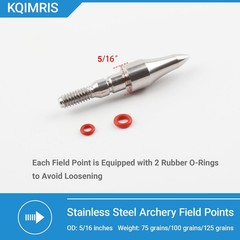 12pcs Archery Field Points 75/100/125 Grains Arrowheads Stainless Steel Field…