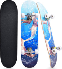 Skateboards for Girls Beginners Kids Teens Adults Women,31»X8»,7-Layer Maple,D