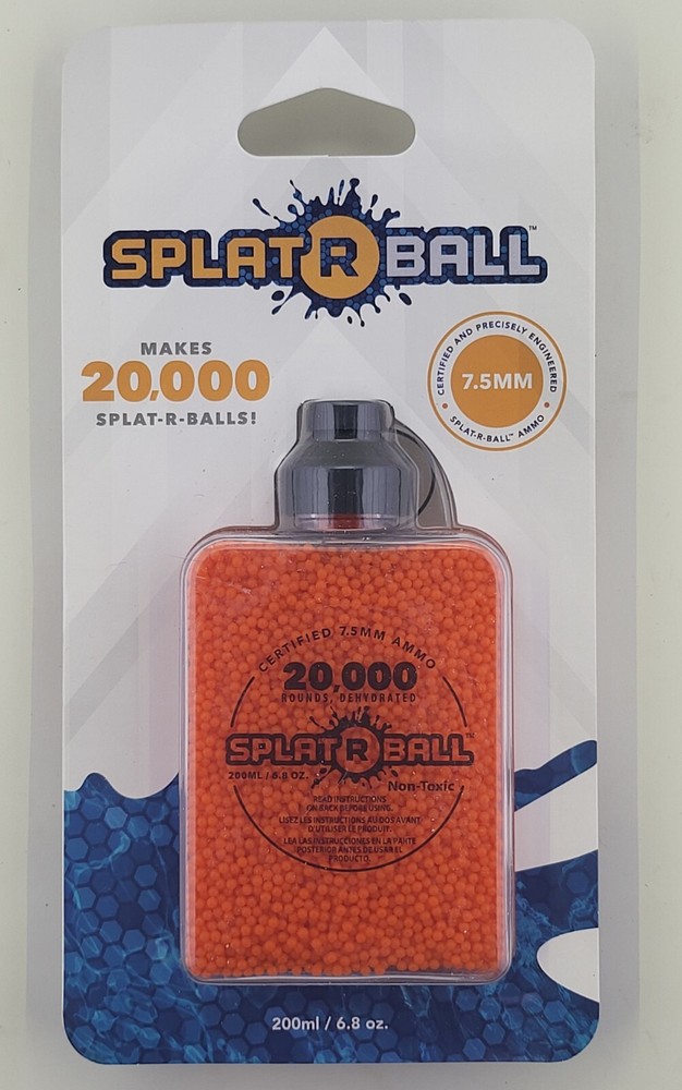 SplatRball 20,000 Rounds 7.5mm Orange Ammo Certified Splat-R-Ball New/Sealed