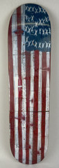 Dystopian American Flag Punk Rock Hunger & Peace Art Mini Skateboard Deck 7″