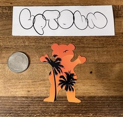 Grizzly Griptape Palm Tree Bear Sticker Torey Pudwill Skateboarding Supreme