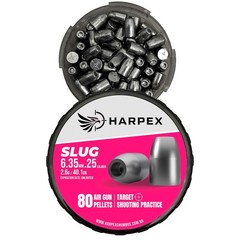 HARPEX Slug HP 80 Count HOLLOW POINT 6.35mm .25 Caliber Premium Airgun Pellets