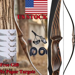 RH Traditional Wooden Longbow Recurve Bow 20-70LB Handmade Archery Hunting Shoot