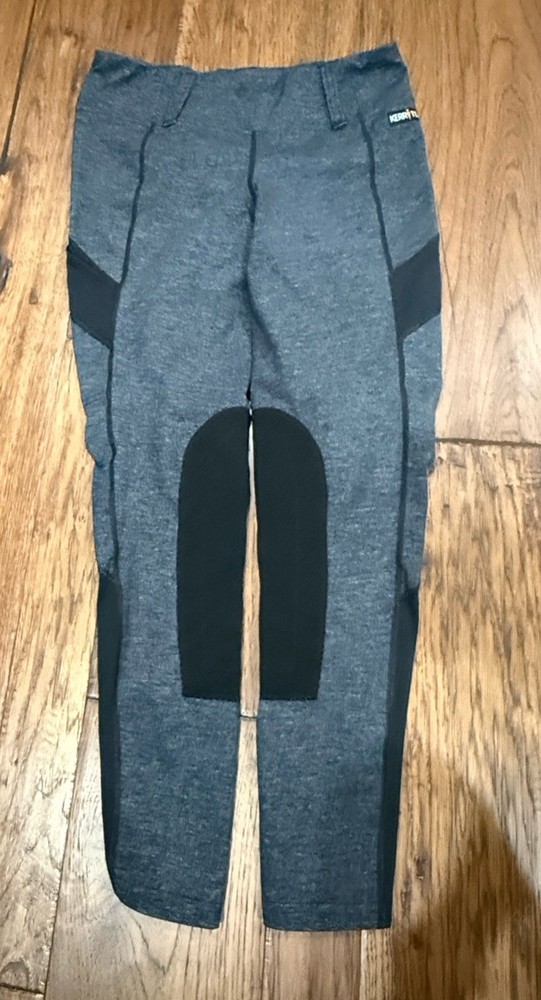 Kerrits Women Riding Pants Leggings Medium M Gray Black Pull On Equestrian