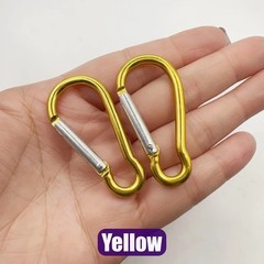 10 PCS Aluminum Carabiner D Shape Spring Clip Snap Key Hook Keychain Buckle