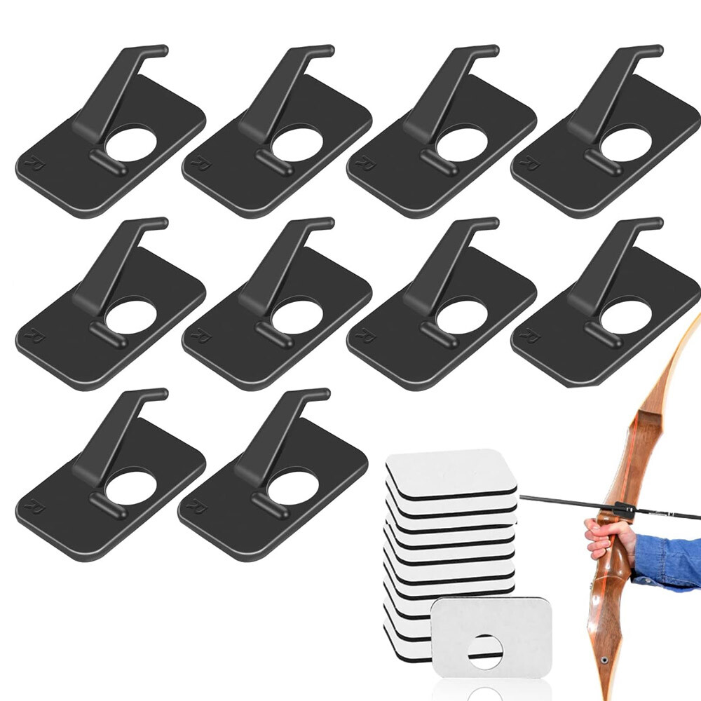 10 PCS Archery Arrow Rest Plastic Self-Adhesive Recurve Bow Right Hand Target