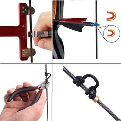 Archery Bow String Nocking Points Set with T Square Ruler Black