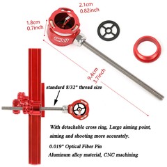 Recurve Bow Sight 1 Pin Scope .019″ Optical Fiber Archery Bow Hunting Target US