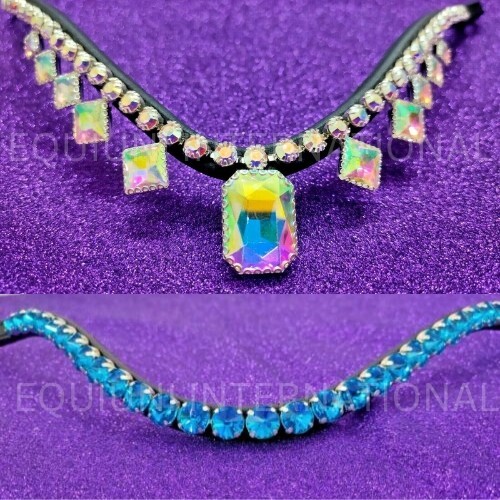 Best Quality With Blue & Multicolor Browbands (12mm+6mm) in Designer Padding