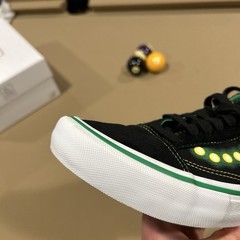 VANS x Shake Junt Pro Skateboarding Shoes Black/Green Yellow Dots US 9.5