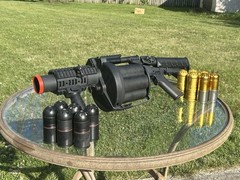 M32 ICS MGL Full Size Airsoft Revolver Grenade Launcher With 12 40mm Shells