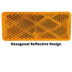 10x Amber Class A 70mmx30mm (2.75″x1.18″) Rectangular Reflector 10X AMBER