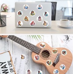 40Pcs Random Princess Character Anime Girl Cartoon Round Seal Label Stickers