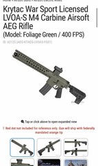 PACKAGE DEAL – Krytac War Sport Licensed LVOA M4 Carbine Airsoft Electric Rifle