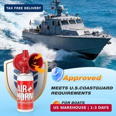 Nicehill 2 Pack Air Horn, 122dB Loud Safety Air Horns for Boating Emergency & Sp