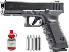Umarex Glock 17 Gen 3 .177 Cal Blowback Air Pistol with CO2 Tanks and BBs Bundle