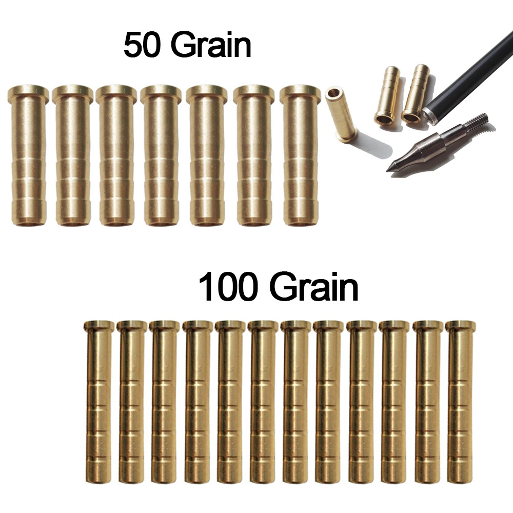 12pcs 50-100gr Heavy Weight Arrow Brass Inserts Base Archery ID6.2mm Arrow Shaft