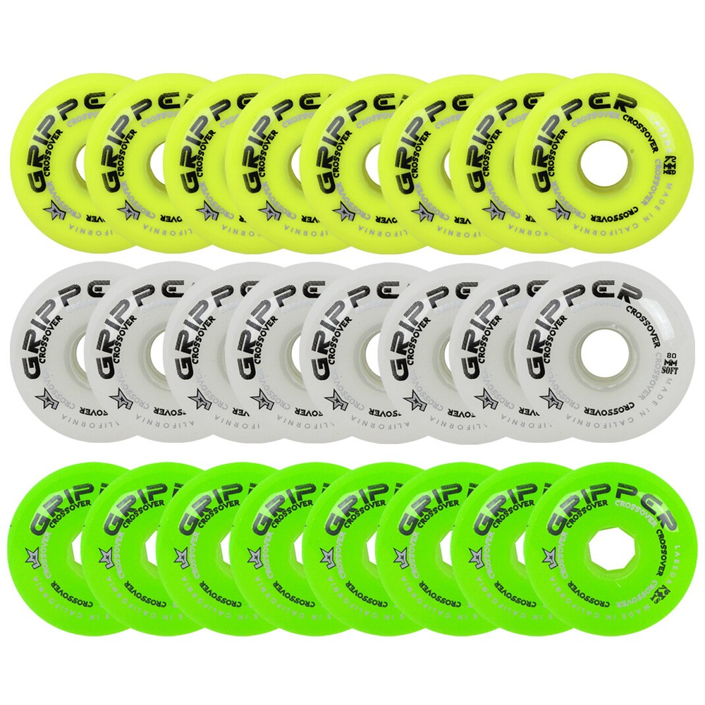 Labeda Roller Hockey Wheels Gripper Crossover Set of 8 – Choose Color / Size