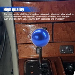 Car Round Ball Gear Shift Knob, Aluminum Alloy Gear Shift Stick Head for Blue