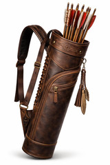 Handmade Leather Archery Back Quiver – Adjustable Strap Hunting Arrow Holder