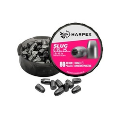 HARPEX Slug HP 80 Count HOLLOW POINT 6.35mm .25 Caliber Premium Airgun Pellets
